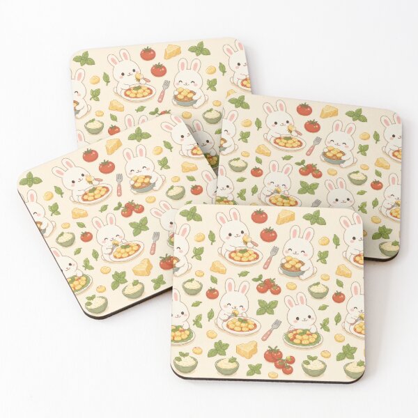 Item preview, Bunny Gnocchi Dinner Kawaii Pattern designed and sold by Soft Berry Studio.
