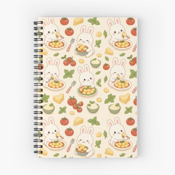 Item preview, Bunny Gnocchi Dinner Kawaii Pattern designed and sold by Soft Berry Studio.