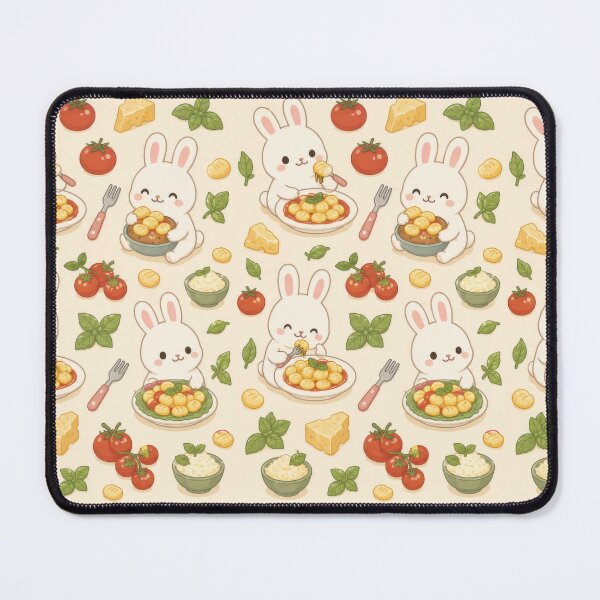 Item preview, Bunny Gnocchi Dinner Kawaii Pattern designed and sold by Soft Berry Studio.