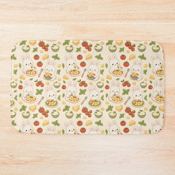 Item preview, Bunny Gnocchi Dinner Kawaii Pattern designed and sold by Soft Berry Studio.