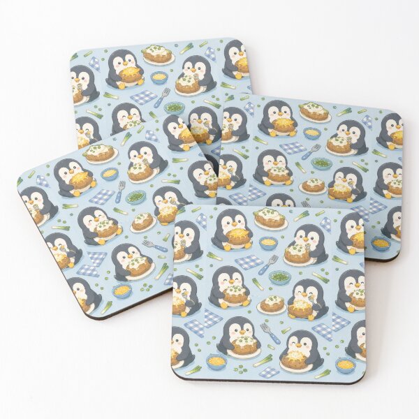 Item preview, Penguin Baked Potato Kawaii Pattern designed and sold by Soft Berry Studio.