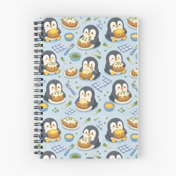 Item preview, Penguin Baked Potato Kawaii Pattern designed and sold by Soft Berry Studio.