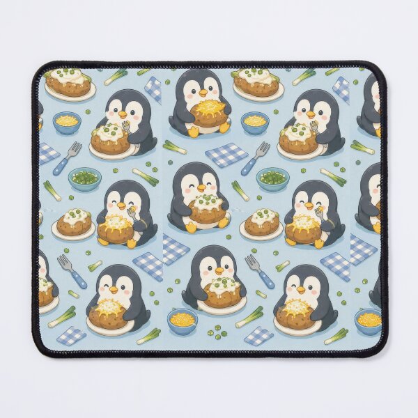 Item preview, Penguin Baked Potato Kawaii Pattern designed and sold by Soft Berry Studio.