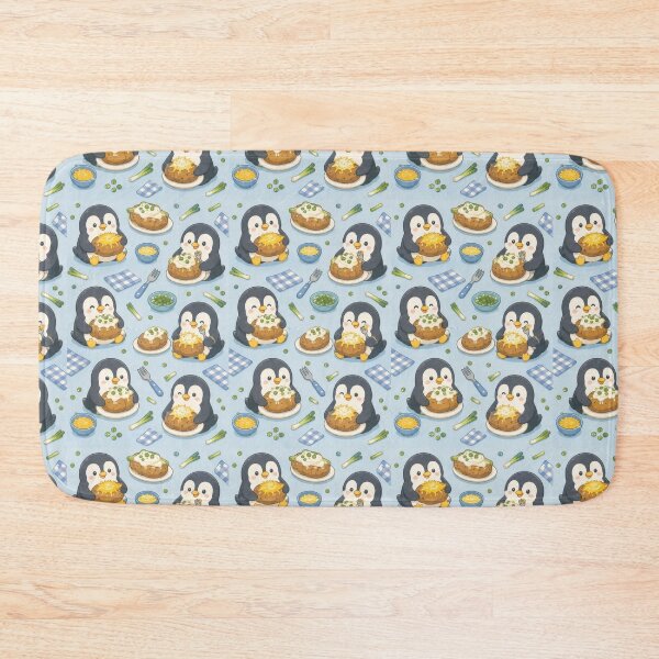 Item preview, Penguin Baked Potato Kawaii Pattern designed and sold by Soft Berry Studio.