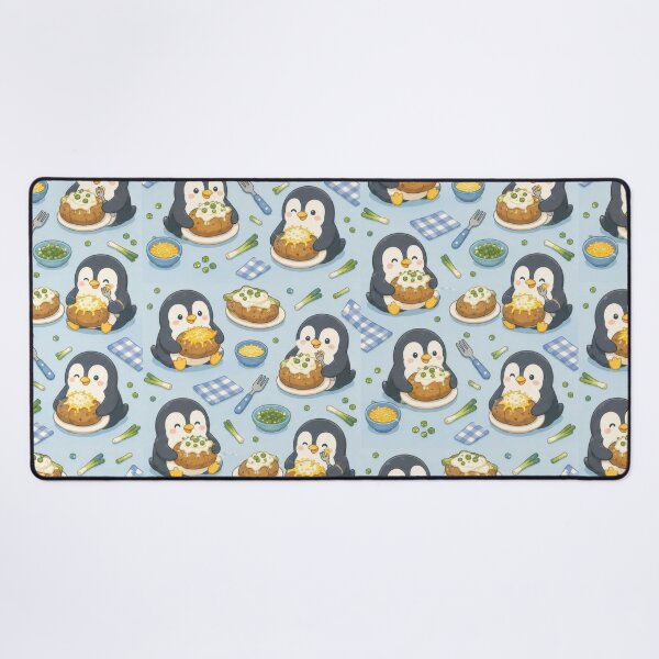 Item preview, Penguin Baked Potato Kawaii Pattern designed and sold by Soft Berry Studio.