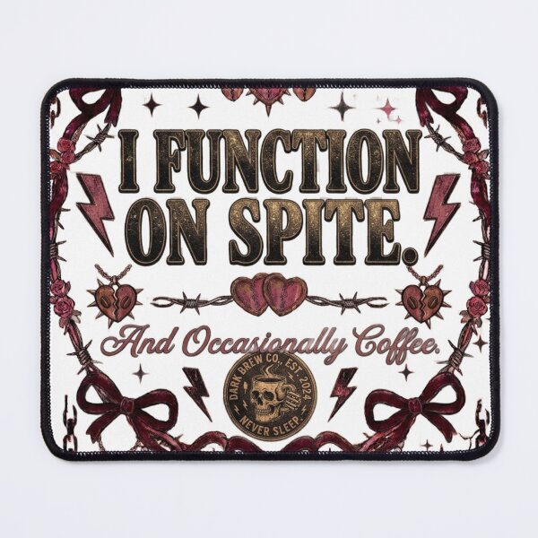 Item preview, I Function On Spite And Occasionally Coffee Dark Humor Design designed and sold by InkroarCo.