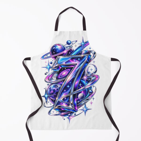 Item preview, Cosmic Lucky 7 Chrome Y2K Numerology Design designed and sold by NovaMoodCo.