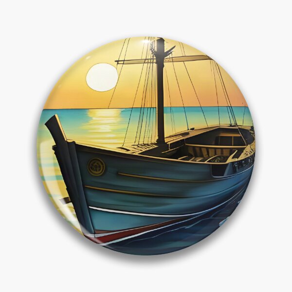 Item preview, Golden Sunset Boat: Serene Coastal Landscape designed and sold by Serene Strokes Art.
