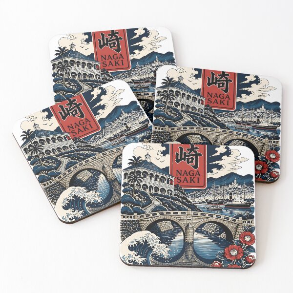 Item preview, Nagasaki Japan Vintage Travel Tourism Art designed and sold by TravelersGems.