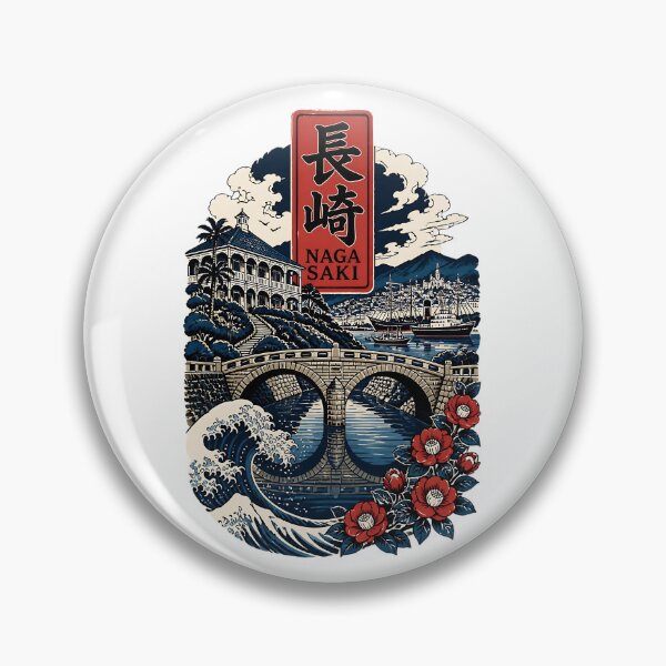 Item preview, Nagasaki Japan Vintage Travel Tourism Art designed and sold by TravelersGems.