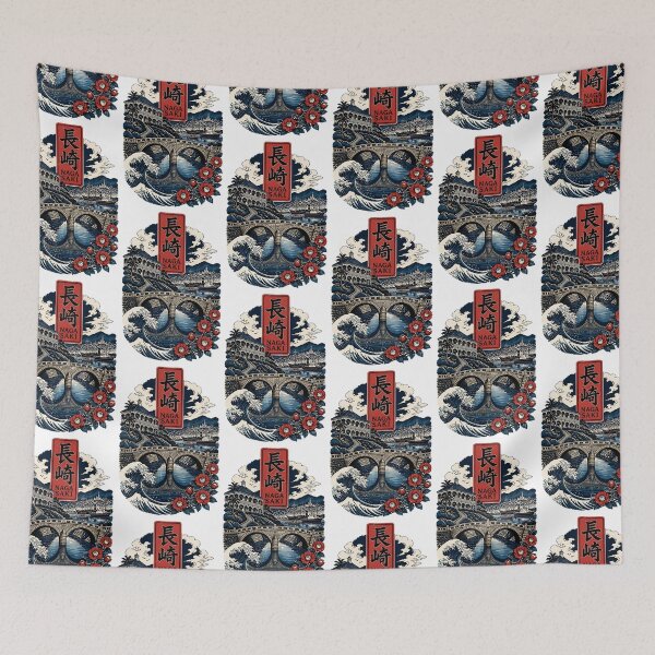 Item preview, Nagasaki Japan Vintage Travel Tourism Art designed and sold by TravelersGems.