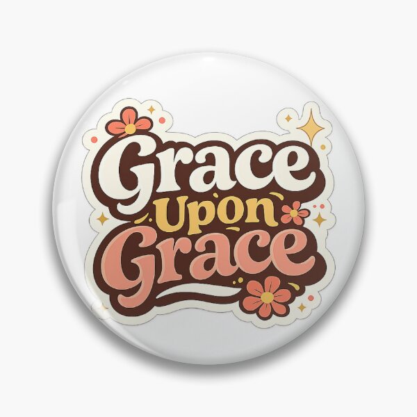 Item preview, 'Grace Upon Grace – Retro Christian Faith Design | Cute Groovy Christian Sticker designed and sold by Grace & Glory Co.