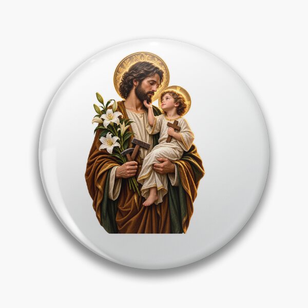 Item preview, Saint Joseph and the Child Jesus | Protector of the Holy Family | Catholic Art designed and sold by unetesierecato.