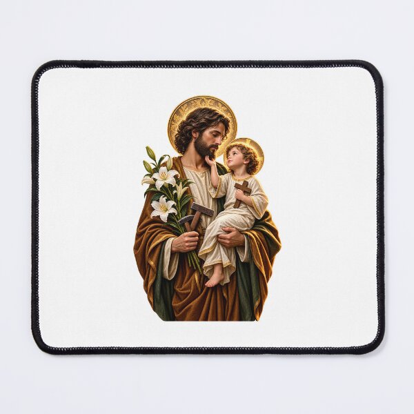 Item preview, Saint Joseph and the Child Jesus | Protector of the Holy Family | Catholic Art designed and sold by unetesierecato.
