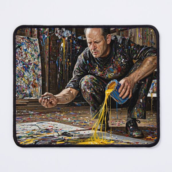 Item preview, Chaos Mode - Action Painter Pouring Yellow designed and sold by Surviving Monday Club.