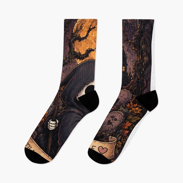 Item preview, Cute Grim Reaper and Black Cat Halloween – Till Death We Cuddle designed and sold by TeikunShop.