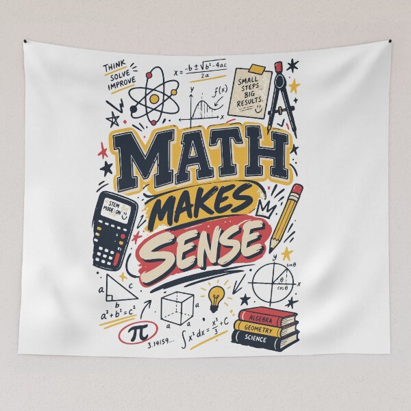 Item preview, Math Makes Sense | Retro STEM Math Student Design designed and sold by Sunday.Supply.