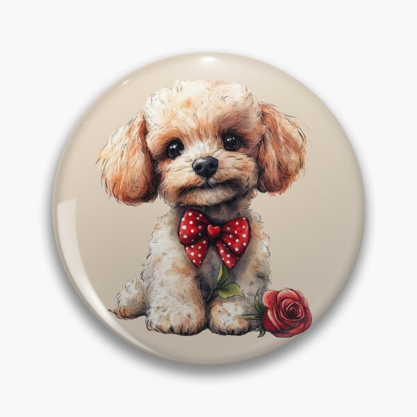 Item preview, Toy Poodle with a Red Rose designed and sold by Erika Kaisersot.