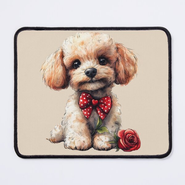 Item preview, Toy Poodle with a Red Rose designed and sold by Erika Kaisersot.