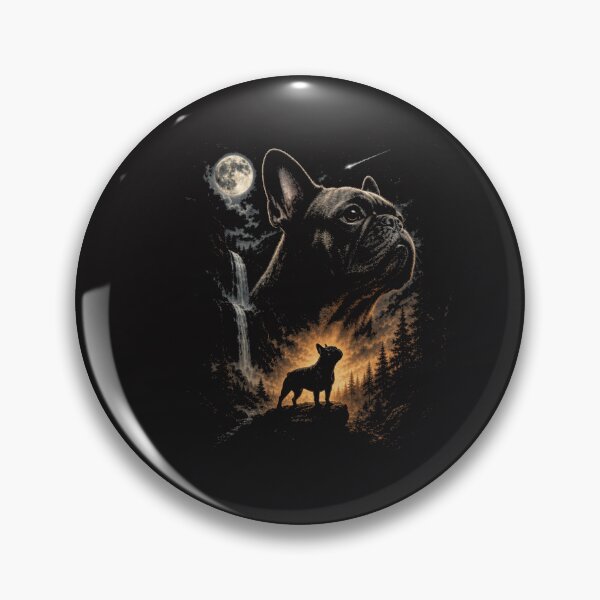 Item preview, French Bulldog Howling at the Moon – Vintage Dog Lover Design designed and sold by Clairenity Studio.