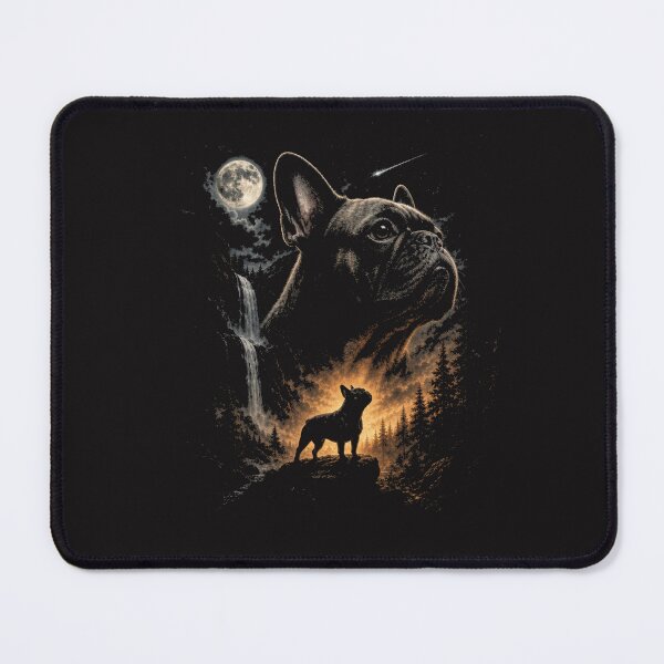 Item preview, French Bulldog Howling at the Moon – Vintage Dog Lover Design designed and sold by Clairenity Studio.