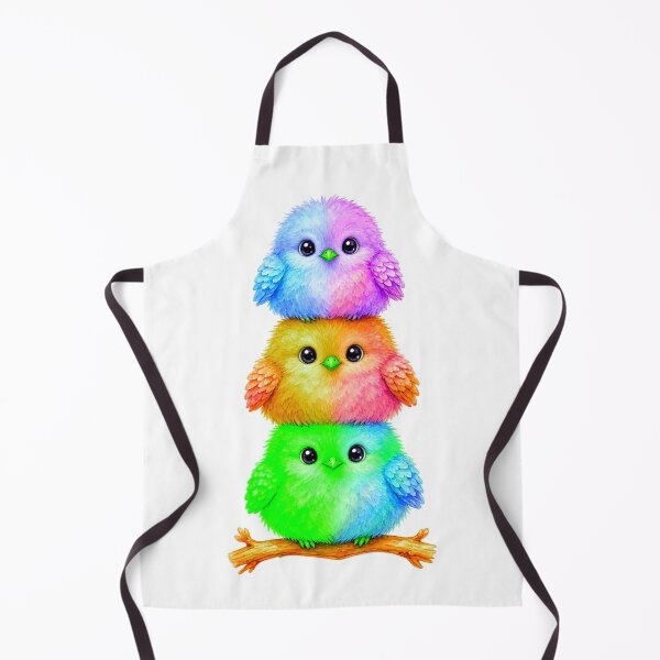 Item preview, Stacked Rainbow Budgie Trio designed and sold by ExploreAura Studio.