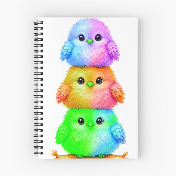 Item preview, Stacked Rainbow Budgie Trio designed and sold by ExploreAura Studio.