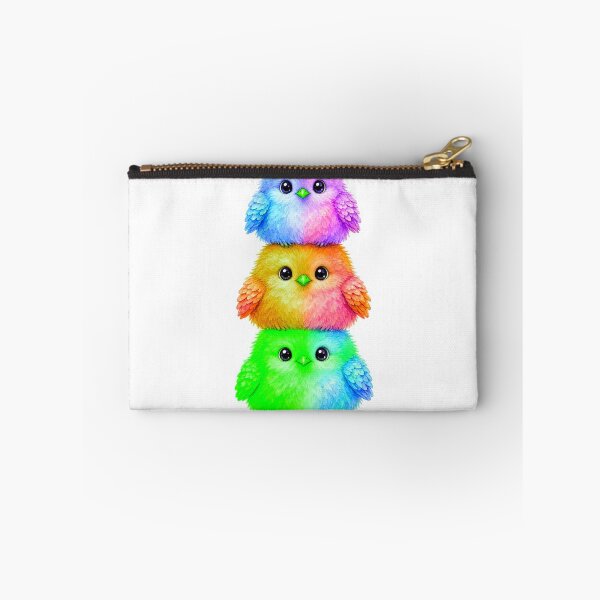 Item preview, Stacked Rainbow Budgie Trio designed and sold by ExploreAura Studio.