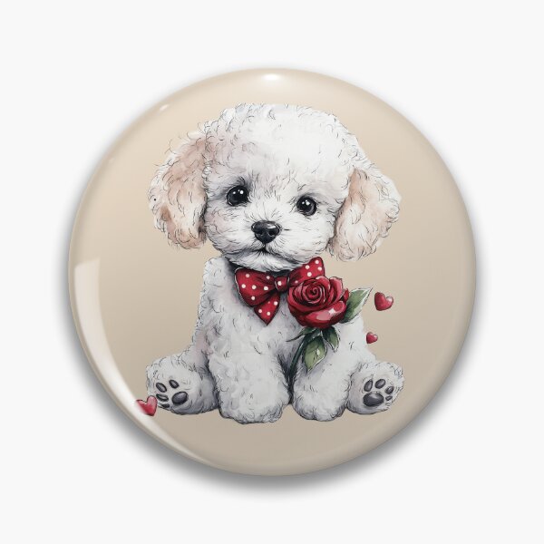 Item preview, Sweet Toy Poodle with a Rose designed and sold by Erika Kaisersot.