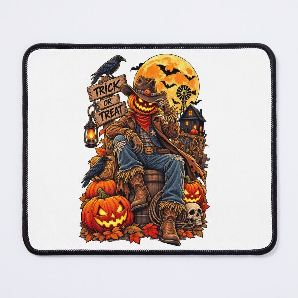 Item preview, Halloween Scarecrow Jack O Lantern Pumpkin Western Spooky Farm designed and sold by afr-saad.