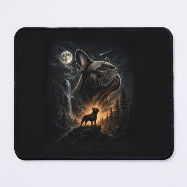 Item preview, French Bulldog Howling at the Moon – Vintage Dog Lover Design designed and sold by Clairenity Studio.