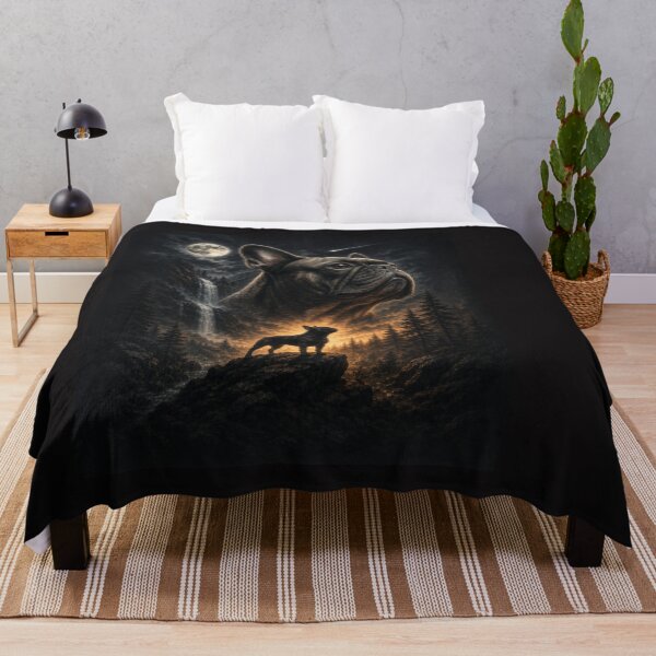 Item preview, French Bulldog Howling at the Moon – Vintage Dog Lover Design designed and sold by Clairenity Studio.