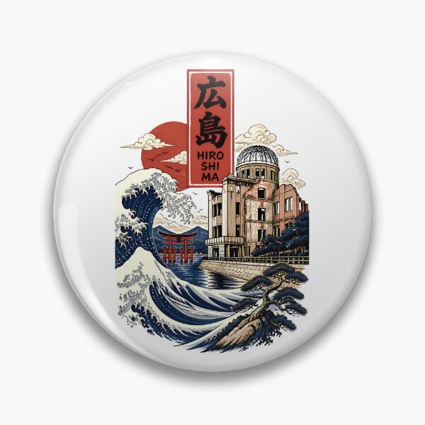 Item preview, Hiroshima Japan Vintage Travel Tourism Art designed and sold by TravelersGems.
