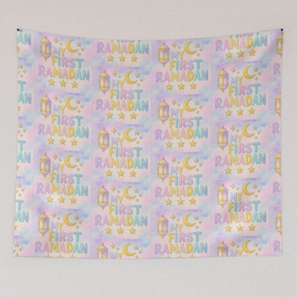 Item preview, My First Ramadan (V.12) – Pastel Islamic Lantern and Crescent Moon Design designed and sold by D-Islamic.