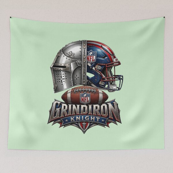 Item preview, Grindiron Knight – Medieval Warrior American Football Emblem designed and sold by Abeshinobi.