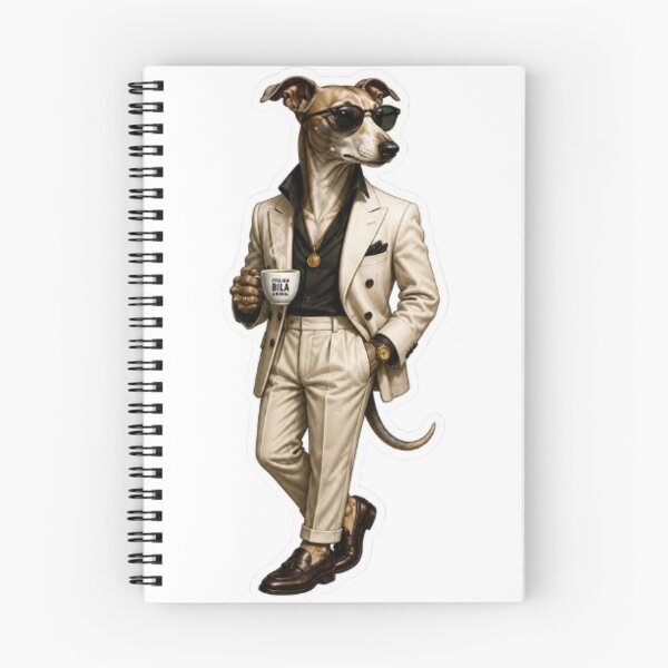 Item preview, Dapper Dog in White Suit with Coffee designed and sold by Snurly.