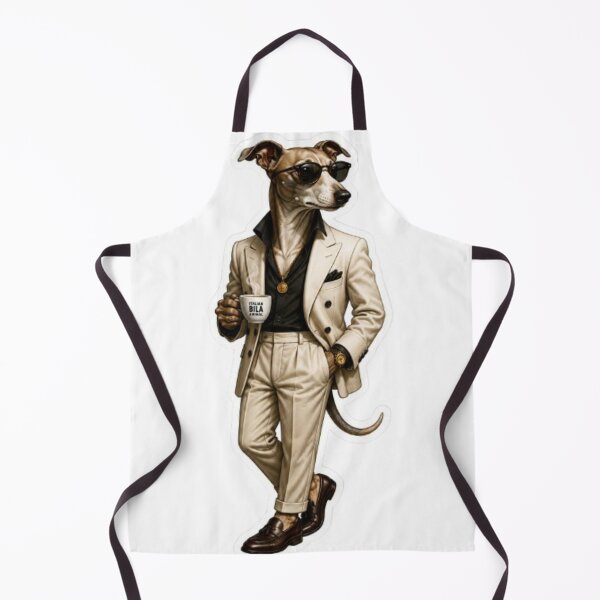 Item preview, Dapper Dog in White Suit with Coffee designed and sold by Snurly.