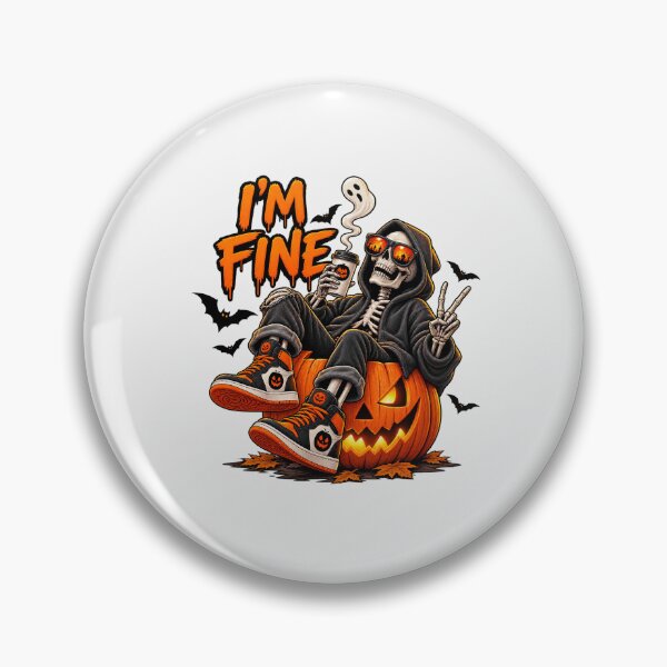 Item preview, I'm Fine – Funny Skeleton Halloween designed and sold by Cardio Boutique.