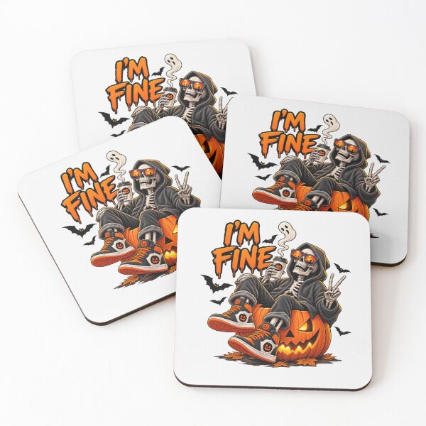 Item preview, I'm Fine – Funny Skeleton Halloween designed and sold by Cardio Boutique.