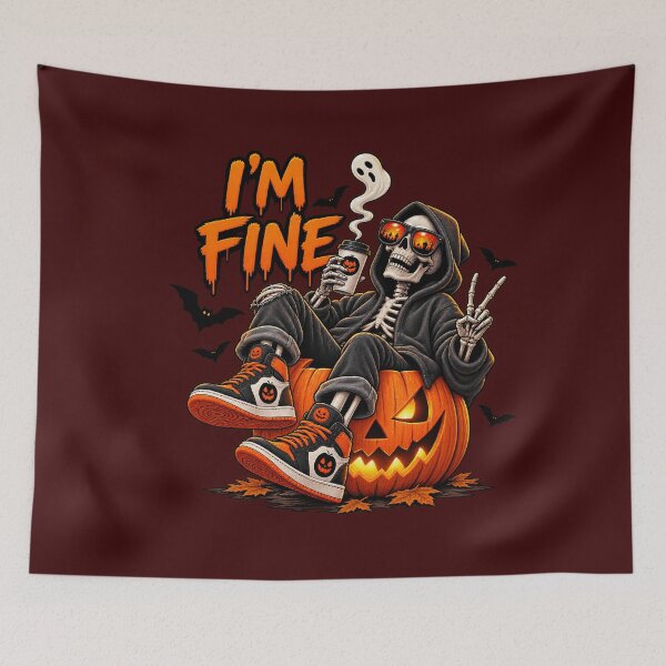 Item preview, I'm Fine – Funny Skeleton Halloween designed and sold by Cardio Boutique.