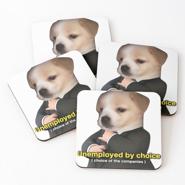 Item preview, Unemployed by Choice Funny Dog in Suit Pet Humor Artwork designed and sold by GeekMix.