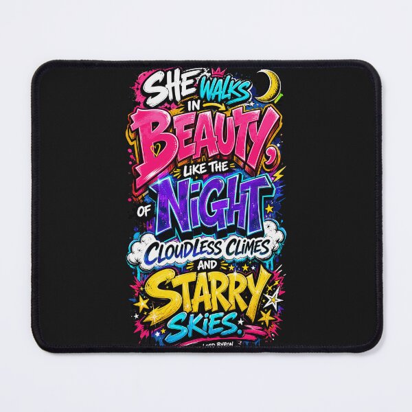 Item preview, She Walks In Beauty Lord Byron Graffiti Art Poetry Design designed and sold by CozyPaletteShop.