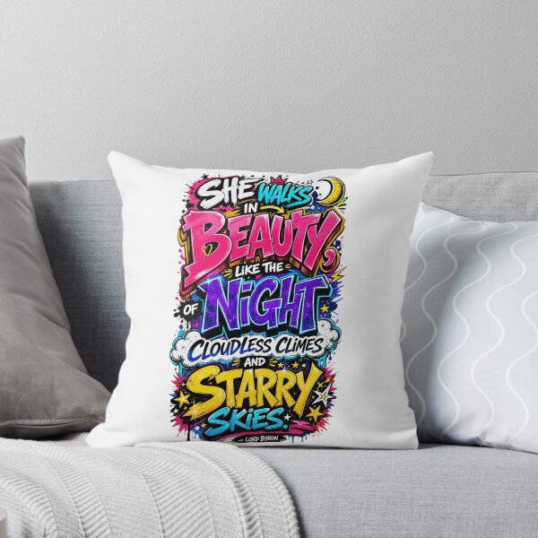 Item preview, She Walks In Beauty Lord Byron Graffiti Art Poetry Design designed and sold by CozyPaletteShop.