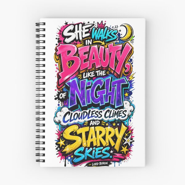 Item preview, She Walks In Beauty Lord Byron Graffiti Art Poetry Design designed and sold by CozyPaletteShop.