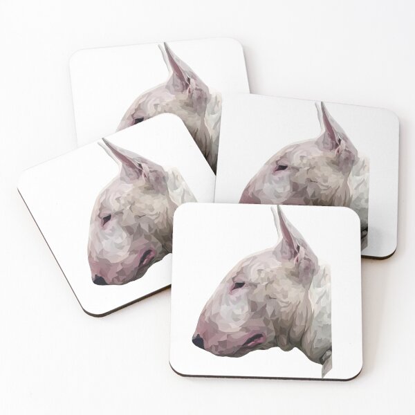 Item preview, White English Bull Terrier Geometric Design – Side Profile Illustration, Transparent Background  designed and sold by Wheel and Woof.