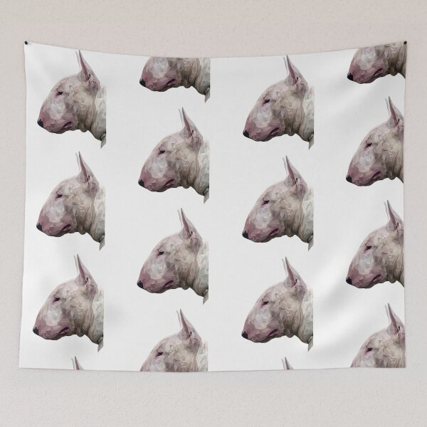 Item preview, White English Bull Terrier Geometric Design – Side Profile Illustration, Transparent Background designed and sold by Wheel and Woof.