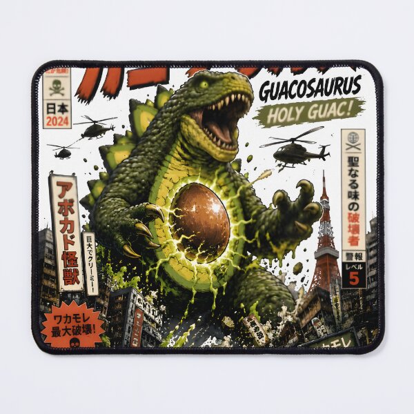 Item preview, GUACOSAURUS – Holy Guac! Retro Avocado Kaiju Monster designed and sold by Snackwear Apparel.
