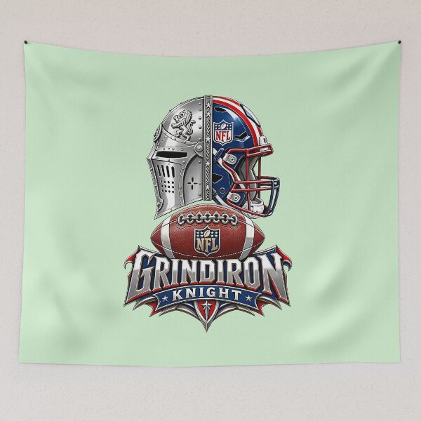 Item preview, Grindiron Knight – Medieval Warrior American Football Emblem designed and sold by Abeshinobi.