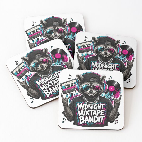 Item preview, Midnight Mixtape Bandit Raccoon Music Lover designed and sold by Kolibra.