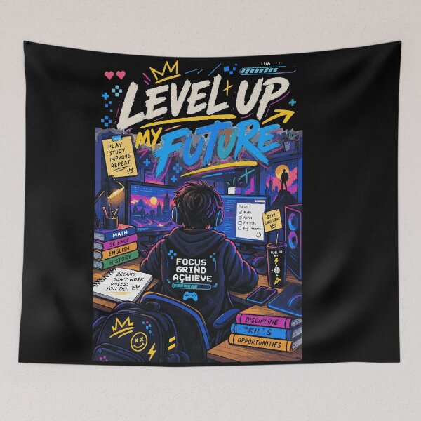 Item preview, Level Up My Future | Gamer Student Study Motivation Design designed and sold by Sunday.Supply.